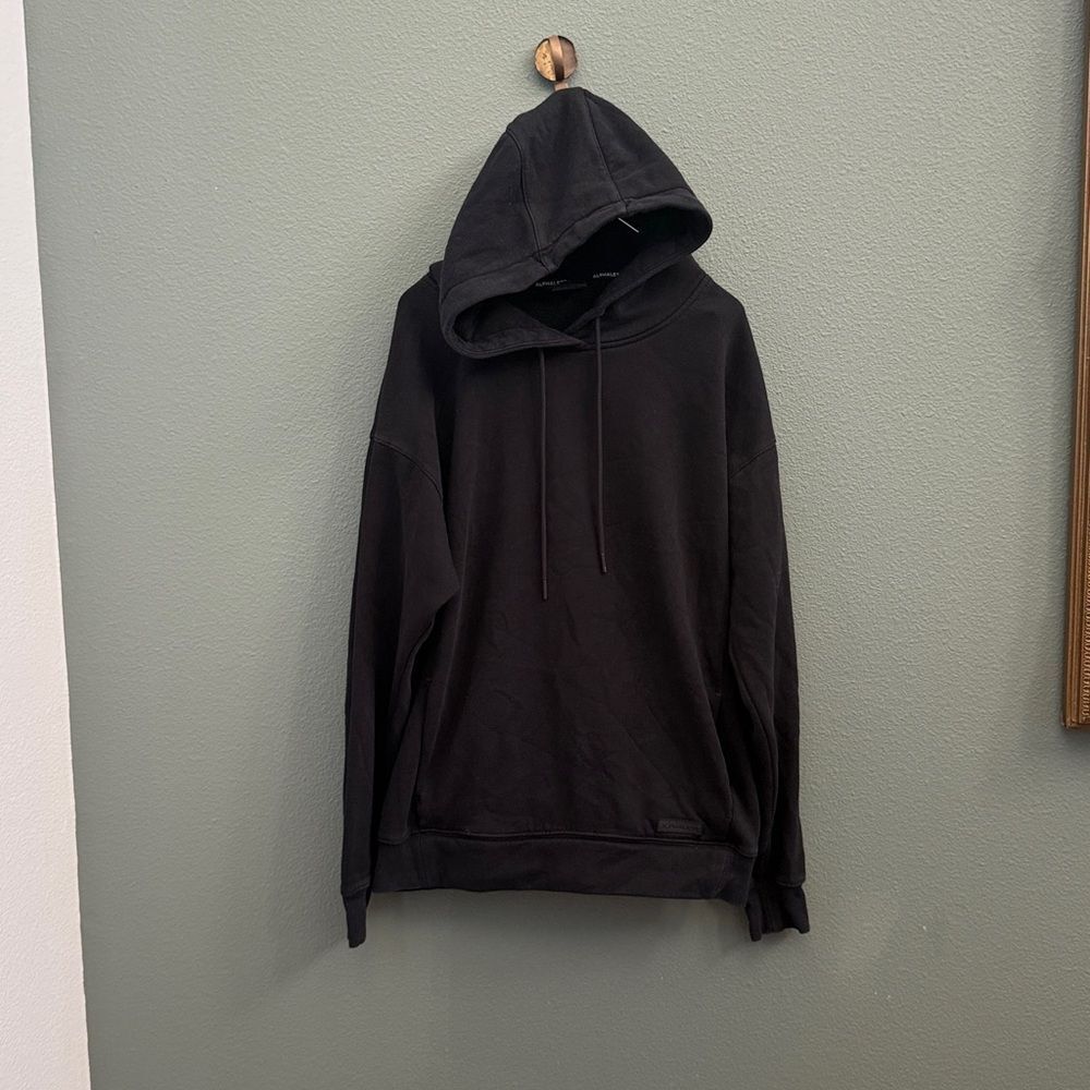 Alphalete Atlas Black Men’s Hoodie Sz L Kangaroo Pocket